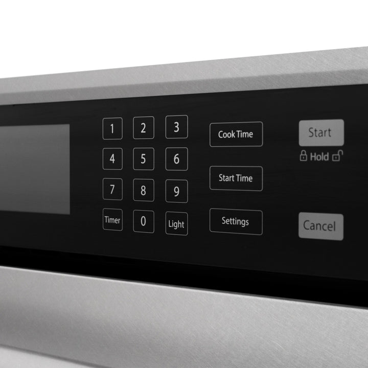 ZLINE 30 in. Autograph Edition Professional True Convection Single Wall Oven with Air Fry and Self Clean in Satin Stainless Steel with White Matte Door and Polished Gold Handle (WASSZ-WM-30-G)