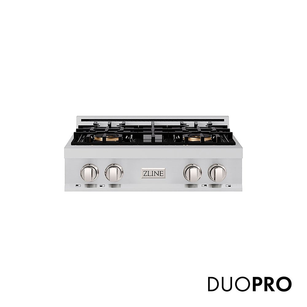 ZLINE 30 in. Classic Gas Rangetop with 4 Burner DuoProâ„¢ Cooktop in Stainless Steel (PCRT30)