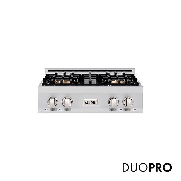 ZLINE 30 in. Classic Gas Rangetop with 4 Burner DuoProâ„¢ Cooktop in Stainless Steel (PCRT30)