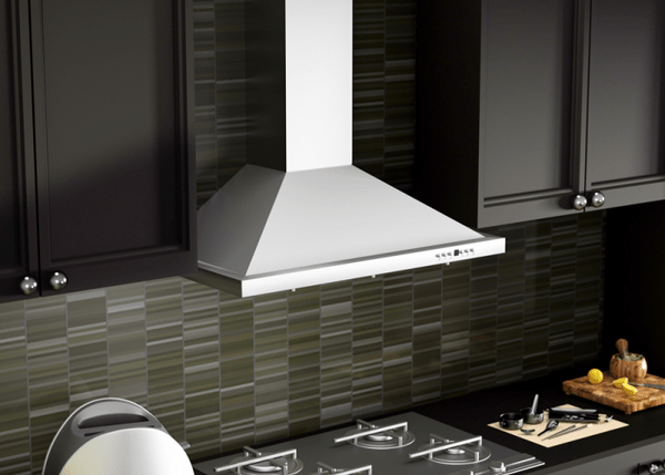 ZLINE 30 in. Convertible Vent Wall Mount Range Hood in Stainless Steel with Crown Molding, KBCRN-30