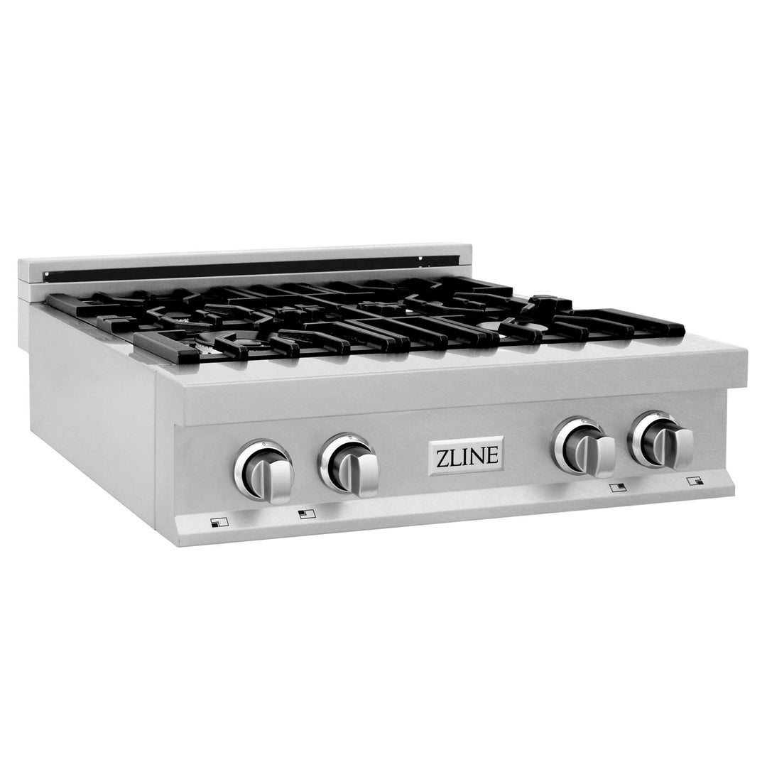 ZLINE 30 in. Legacy Gas Rangetop with 4 Burners and Porcelain Cooktop in Satin Stainless Steel (RTS-30)
