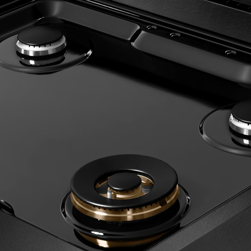 ZLINE 30 in. Paramount Gas Rangetop with 4 Burners and Porcelain Cooktop in Black Satin Stainless Steel (SRTBS-30)