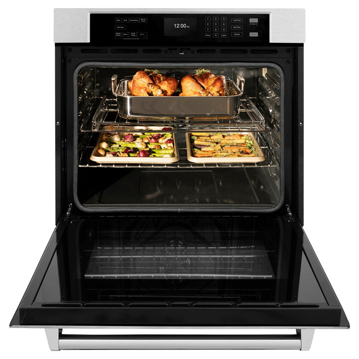 ZLINE 30 in. Professional True Convection Single Wall Oven with Air Fry and Self Clean in Satin Stainless Steel (WASS-30)