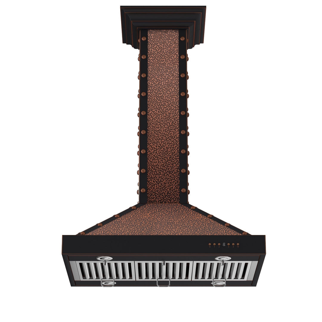 ZLINE 30 in. Wooden Wall Mount Range Hood in Antigua and Walnut - Includes Remote Motor (321AR-RD-30)