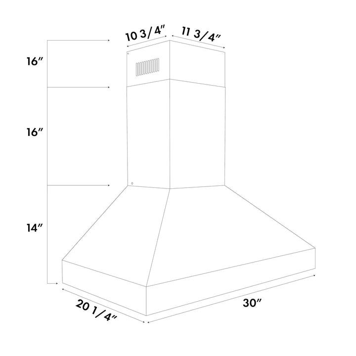 ZLINE 30" Professional Convertible Vent Wall Mount Range Hood in Stainless Steel (597-30)