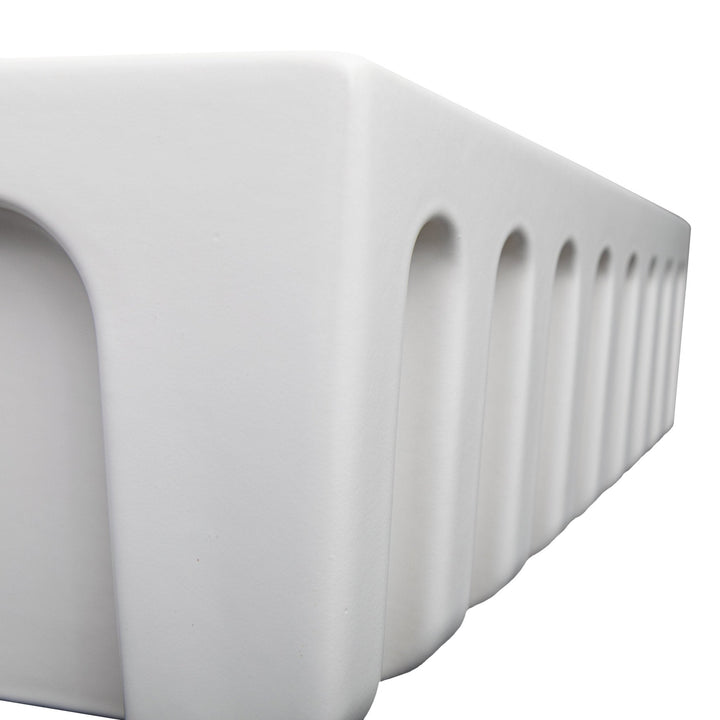ZLINE 30 in. Venice Farmhouse Apron Front Reversible Single Bowl Fireclay Kitchen Sink with Bottom Grid in White Gloss (FRC5119-WH-30)
