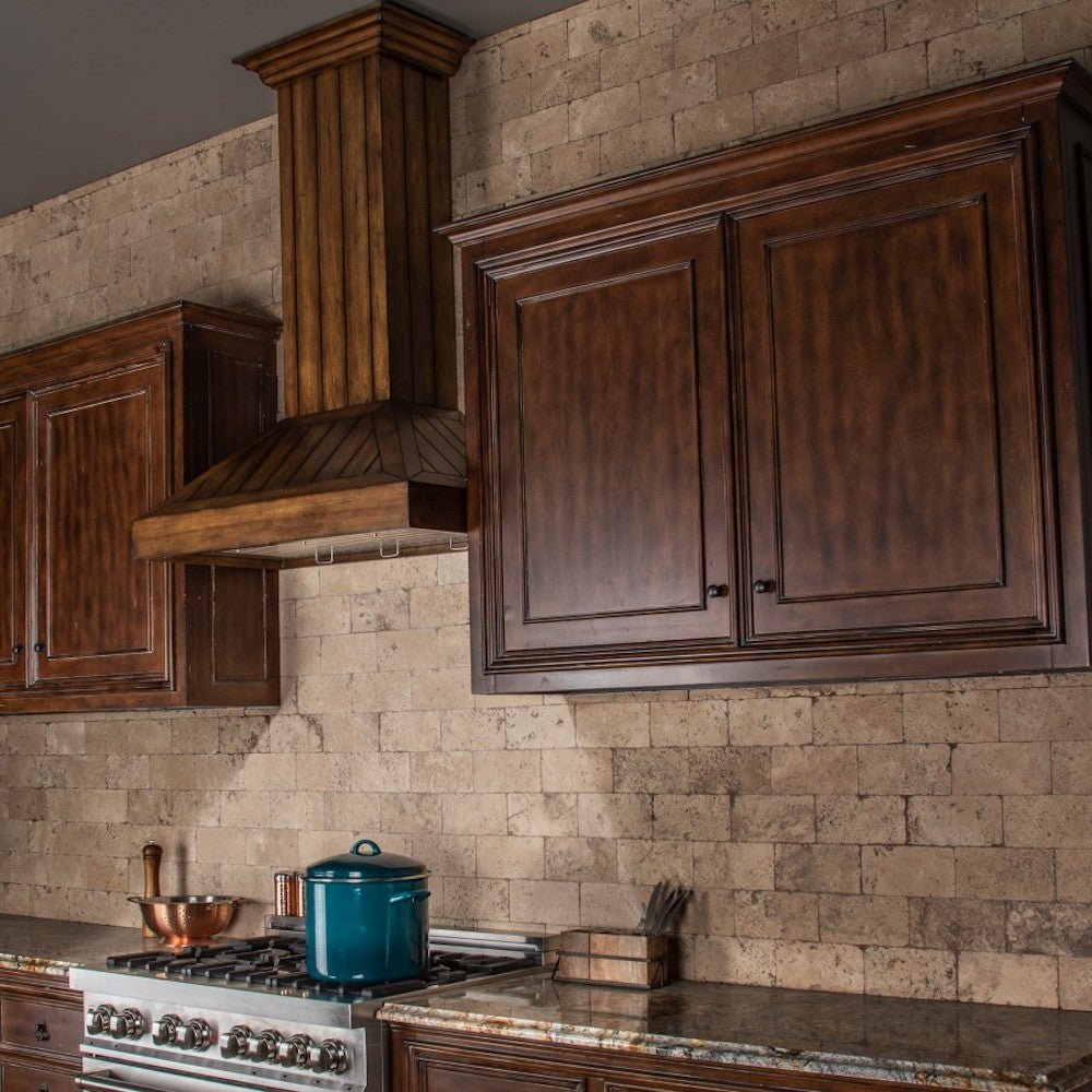 ZLINE 30" Wooden Convertible Vent Wall Mount Range Hood in Rustic Light Finish - Includes Motor (KPLL-30)