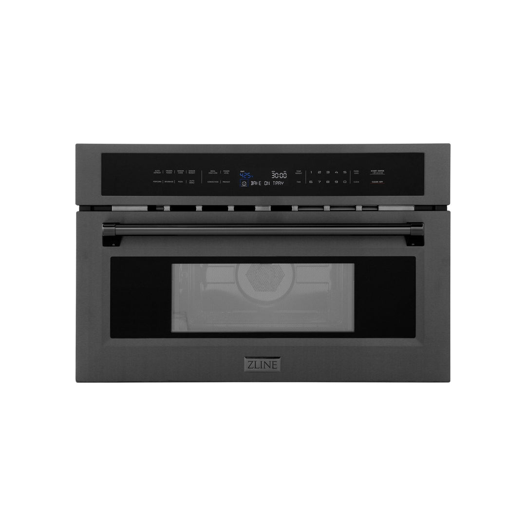 ZLINE 30â€ 1.6 cu ft. Built-in Convection Microwave Oven in Black Stainless Steel with Speed and Sensor Cooking (MWO-30-BS)
