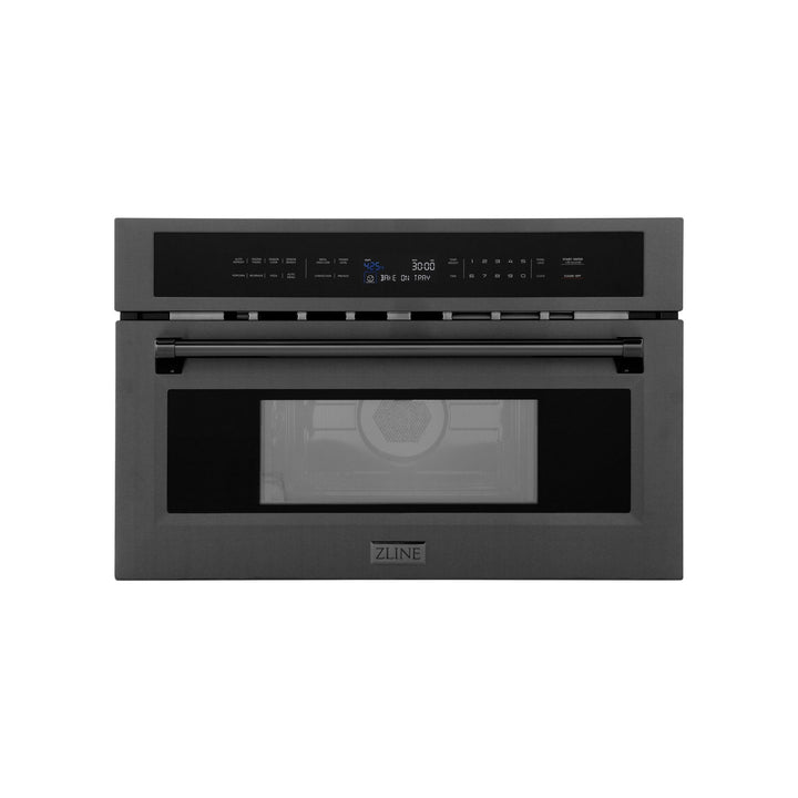 ZLINE 30â€ 1.6 cu ft. Built-in Convection Microwave Oven in Black Stainless Steel with Speed and Sensor Cooking (MWO-30-BS)