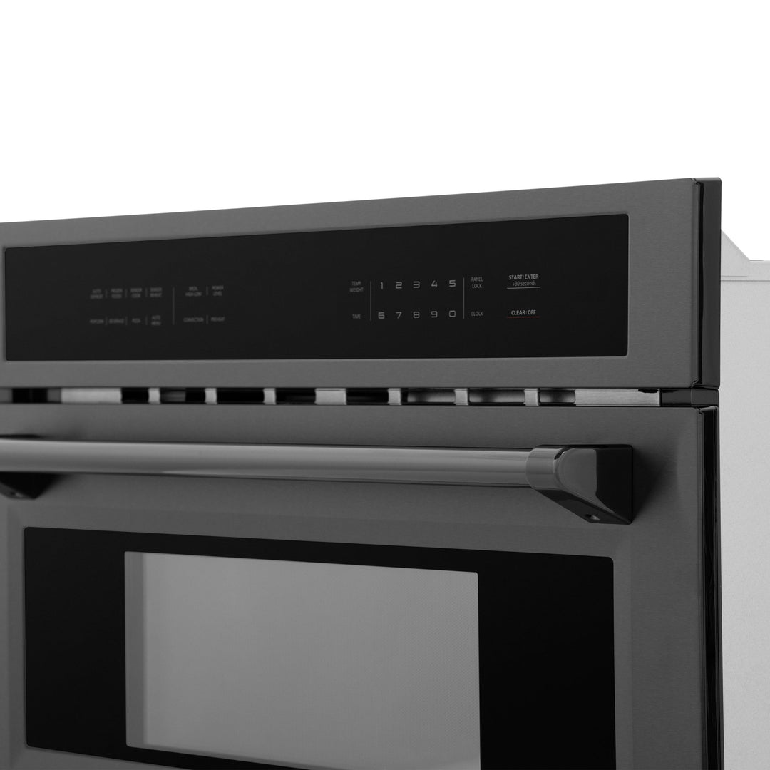ZLINE 30â€ 1.6 cu ft. Built-in Convection Microwave Oven in Black Stainless Steel with Speed and Sensor Cooking (MWO-30-BS)