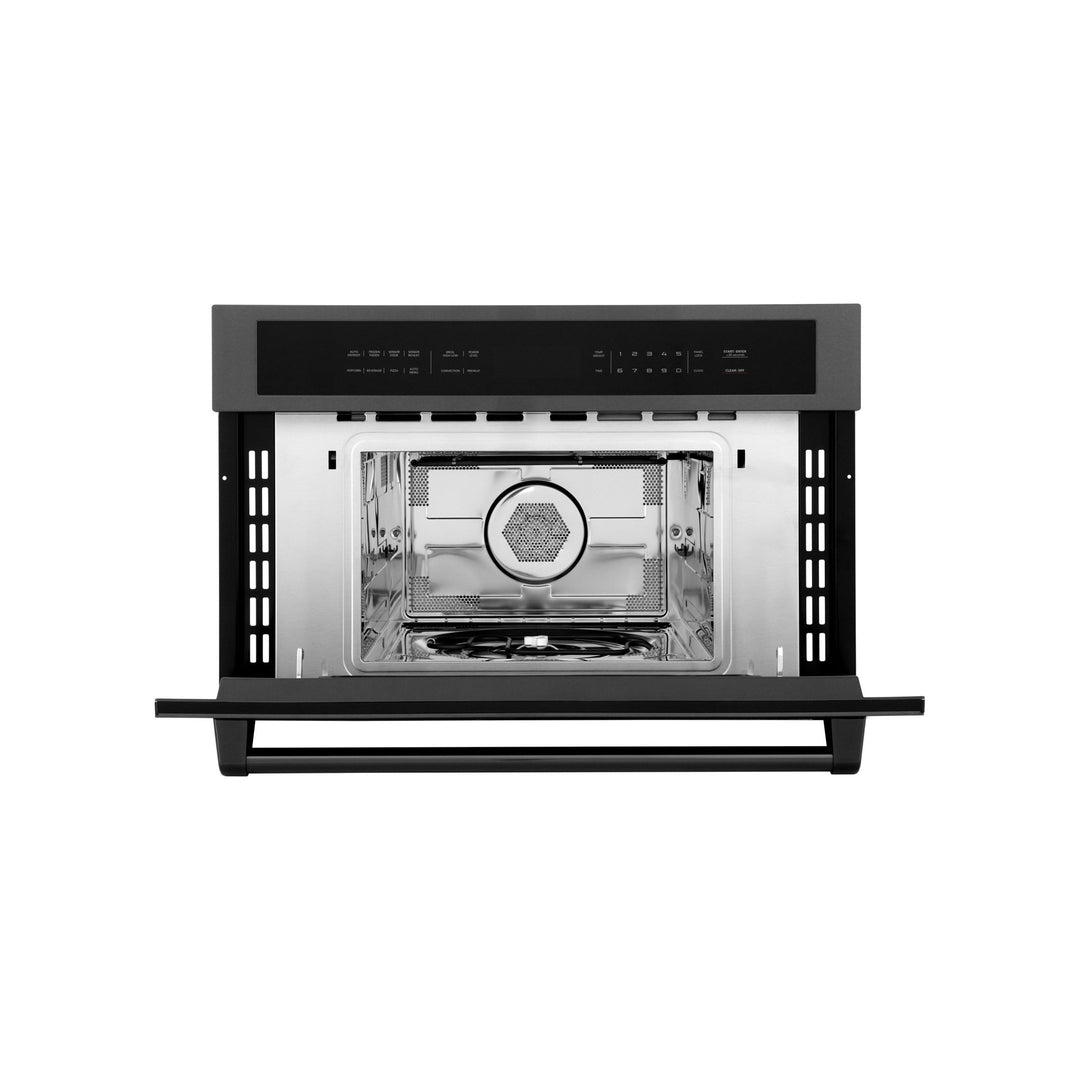 ZLINE 30â€ 1.6 cu ft. Built-in Convection Microwave Oven in Black Stainless Steel with Speed and Sensor Cooking (MWO-30-BS)
