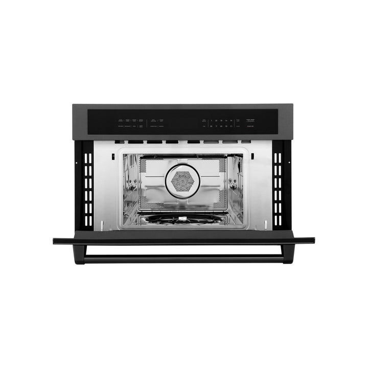 ZLINE 30â€ 1.6 cu ft. Built-in Convection Microwave Oven in Black Stainless Steel with Speed and Sensor Cooking (MWO-30-BS)