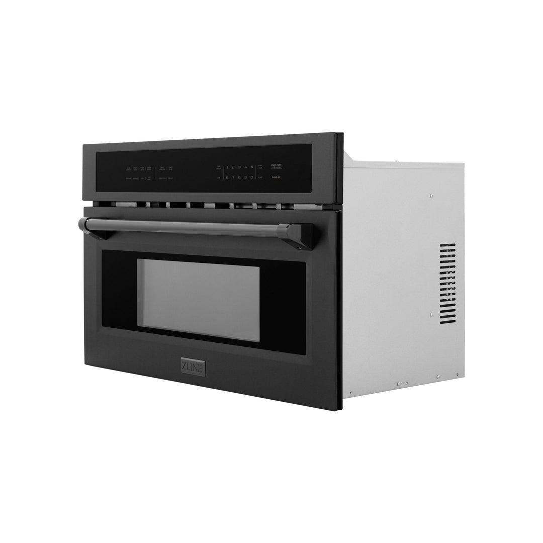 ZLINE 30â€ 1.6 cu ft. Built-in Convection Microwave Oven in Black Stainless Steel with Speed and Sensor Cooking (MWO-30-BS)