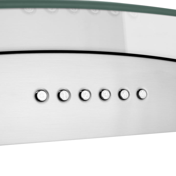 ZLINE 30â€ Alpine Series Convertible Island Mount Range Hood in Stainless Steel with Remote Control, LED lighting, and Dishwasher-Safe Baffle Filters (ALP70IS-30)