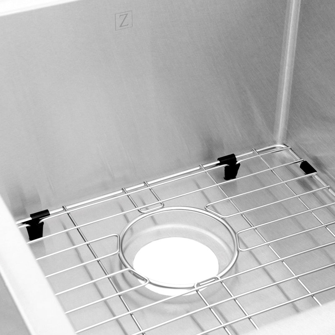 ZLINE 32 in. Jackson Undermount Double Bowl DuraSnow® Stainless Steel Kitchen Sink with Bottom Grid, SRDL-32S