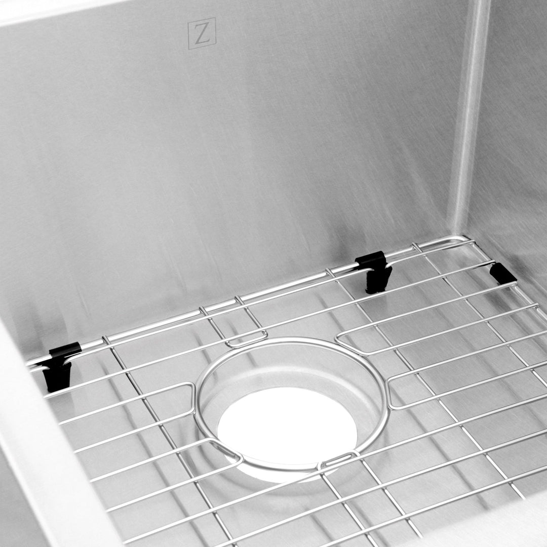 ZLINE 32 in. Jackson Undermount Double Bowl Satin Stainless Steel Kitchen Sink with Bottom Grid (SRDR-32S)