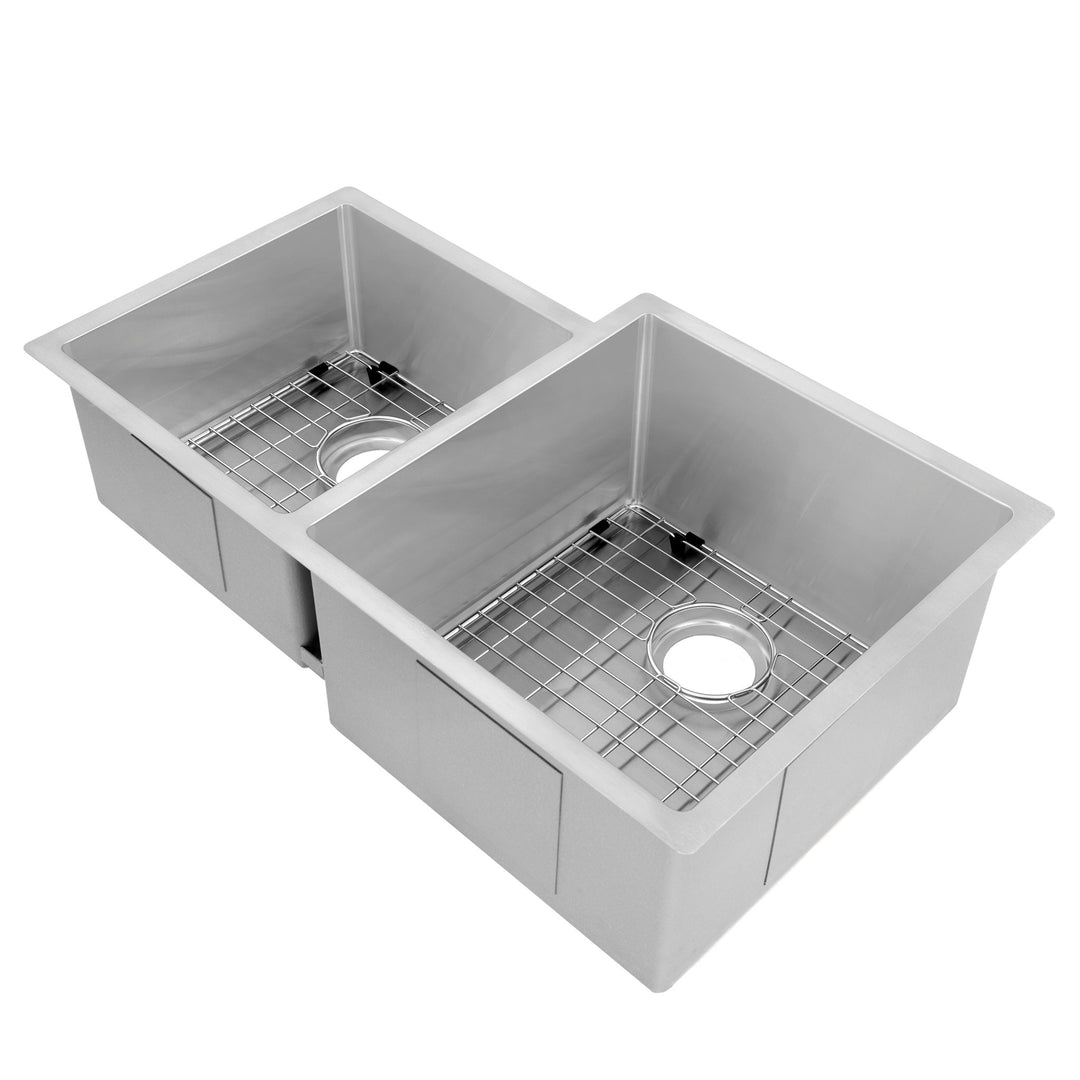 ZLINE 32 in. Jackson Undermount Double Bowl Stainless Steel Kitchen Sink with Bottom Grid (SRDL-32)