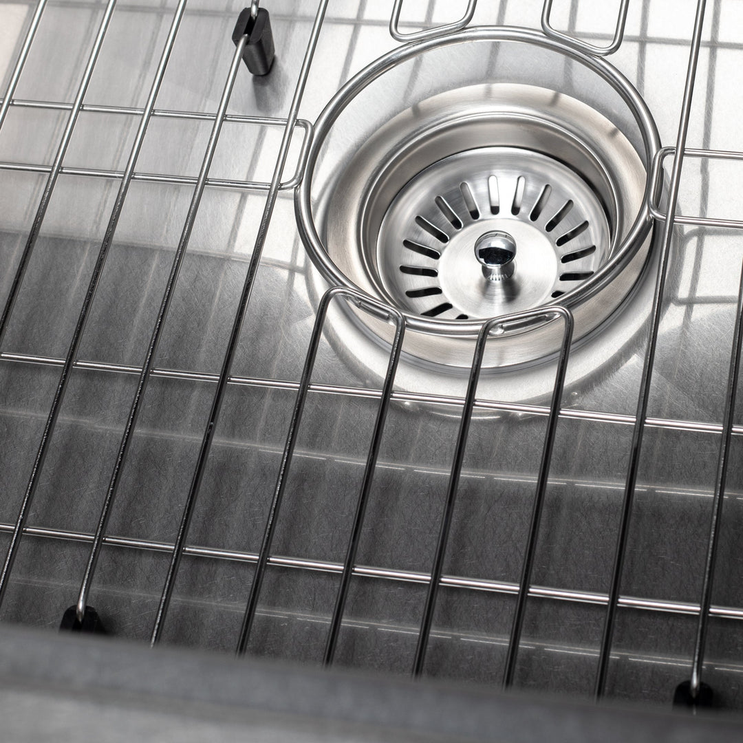ZLINE 33 in. Garmisch Undermount Single Bowl Satin Stainless Steel Kitchen Sink with Bottom Grid and Accessories (SLS-33S)