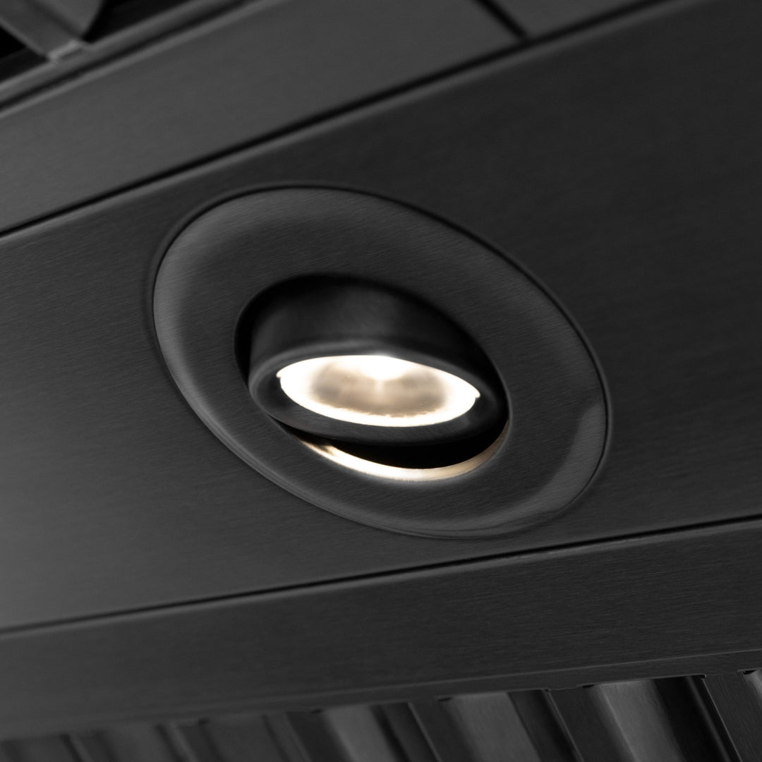ZLINE 36" Black Stainless Steel Range Hood with Champagne Bronze Handle (BS655Z-36-CB)