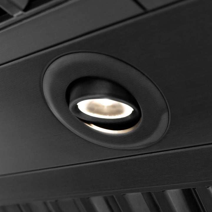 ZLINE 36" Black Stainless Steel Range Hood with Champagne Bronze Handle (BS655Z-36-CB)