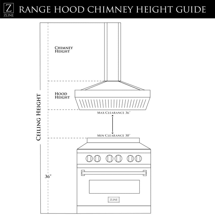 ZLINE 36" Designer Series Ducted Wall Mount Range Hood in Fingerprint Resistant Stainless Steel with Mirror Accents (655MR-36)