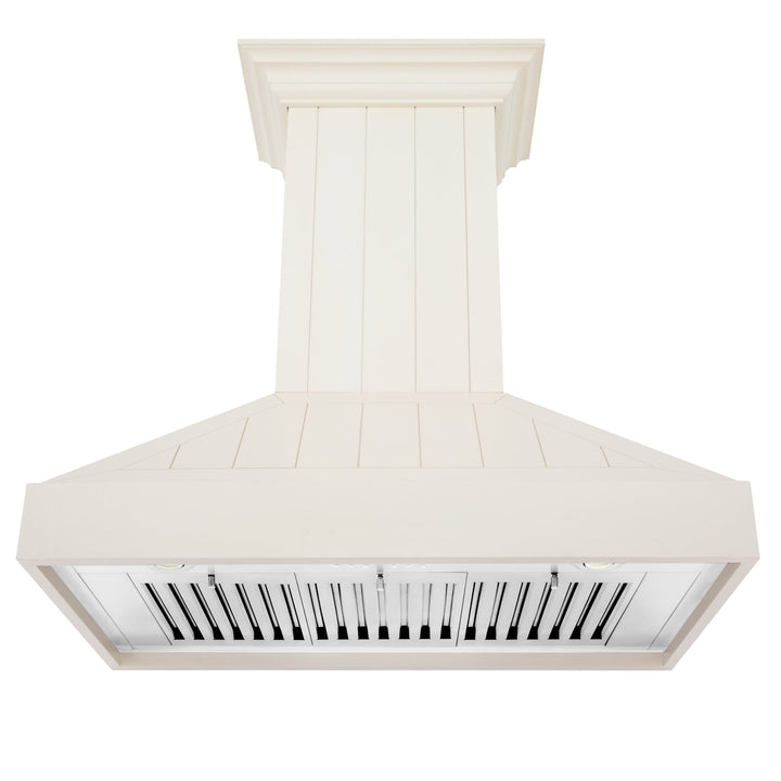 ZLINE 36" Ducted Vent Wooden Convertible Vent Wall Mount Range Hood in Cottage White (KPTT-36)