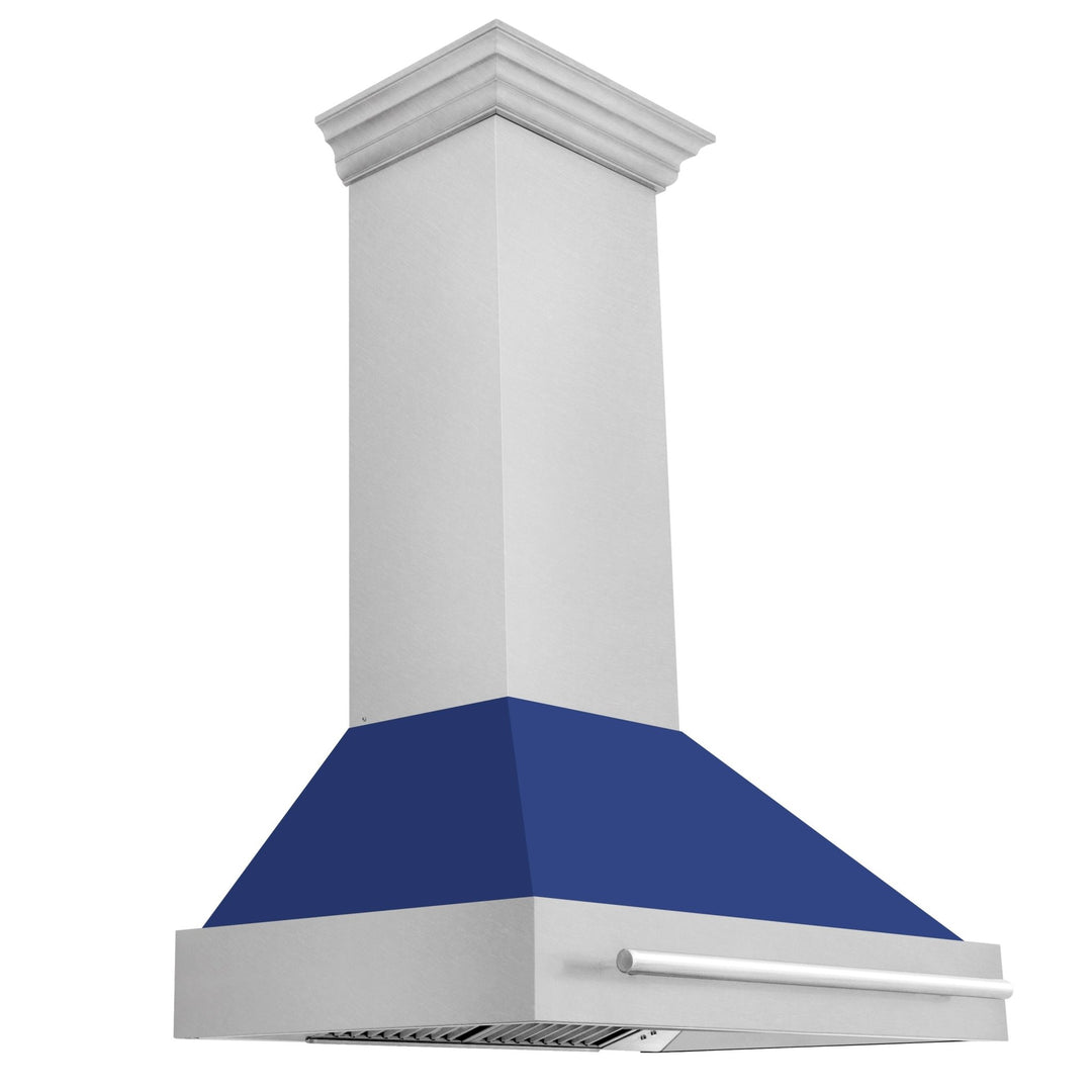 ZLINE 36" Fingerprint Resistant Stainless Steel Range Hood with Blue Matte Shell (8654SNX-BM36)