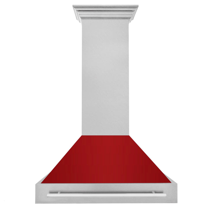 ZLINE 36" Fingerprint Resistant Stainless Steel Range Hood with Red Gloss Shell (8654SNX-RG36)