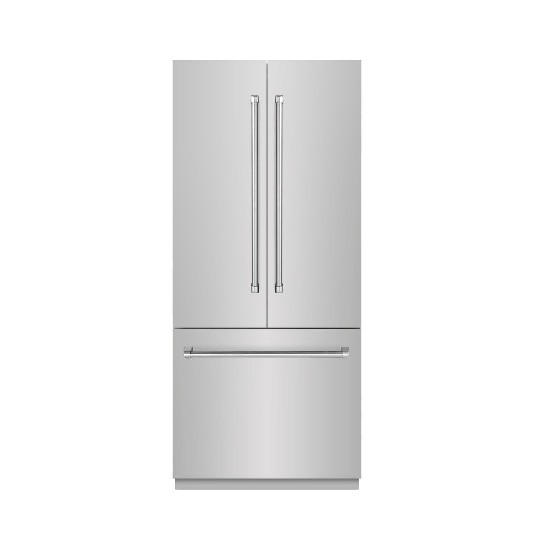ZLINE 36 in. 19.6 cu. ft. French Door Built-In Bottom Freezer Refrigerator with Water Dispenser and Ice Maker in Stainless Steel with Stainless Steel Interior (SRBIV-304-36)