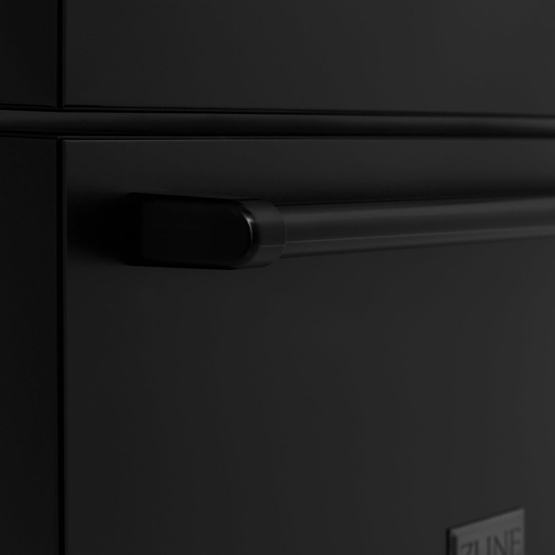 ZLINE 36 in. 22.5 cu. ft. Counter-Depth French Door Refrigerator with Ice Maker in Fingerprint-Resistant Black Stainless Steel (RFM-36-BS)