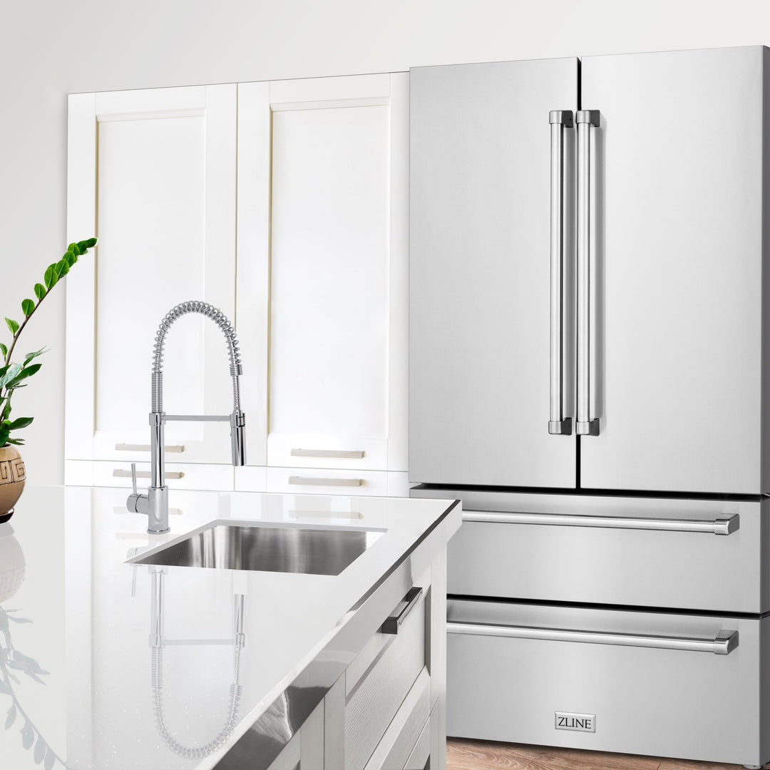 ZLINE 36 in. 22.5 cu. ft. Counter-Depth French Door Refrigerator with Ice Maker in Fingerprint-Resistant Stainless Steel (RFM-36)