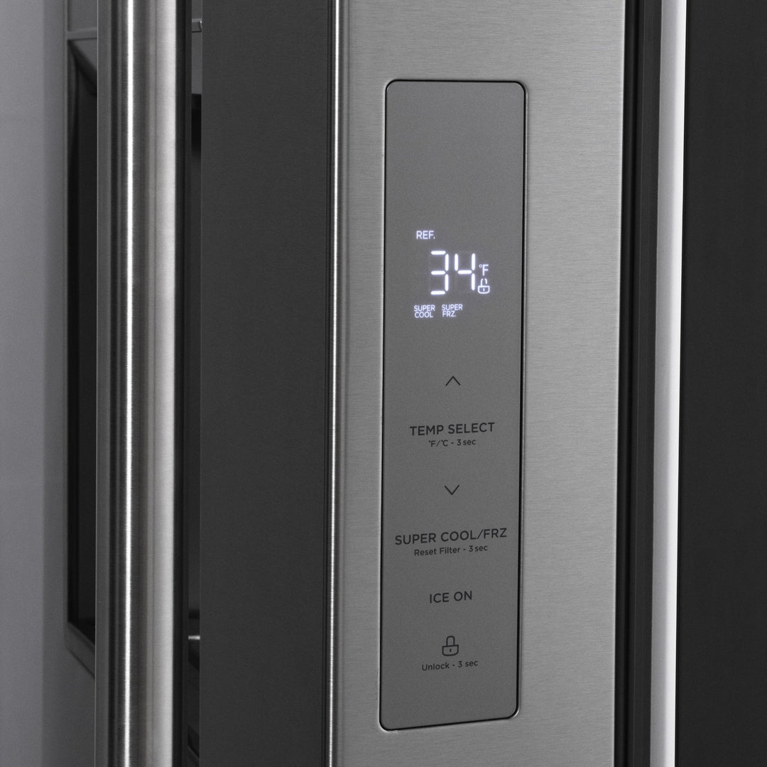 ZLINE 36 in. 28.9 cu. ft. Standard-Depth French Door External Water Dispenser Refrigerator with Dual Ice Maker in Fingerprint-Resistant Stainless Steel (RSM-W-36)
