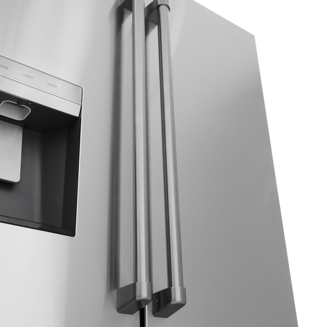 ZLINE 36 in. 28.9 cu. ft. Standard-Depth French Door External Water Dispenser Refrigerator with Dual Ice Maker in Fingerprint-Resistant Stainless Steel (RSM-W-36)
