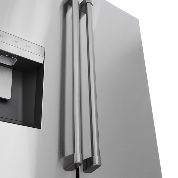 ZLINE 36 in. 28.9 cu. ft. Standard-Depth French Door External Water Dispenser Refrigerator with Dual Ice Maker in Fingerprint-Resistant Stainless Steel (RSM-W-36)