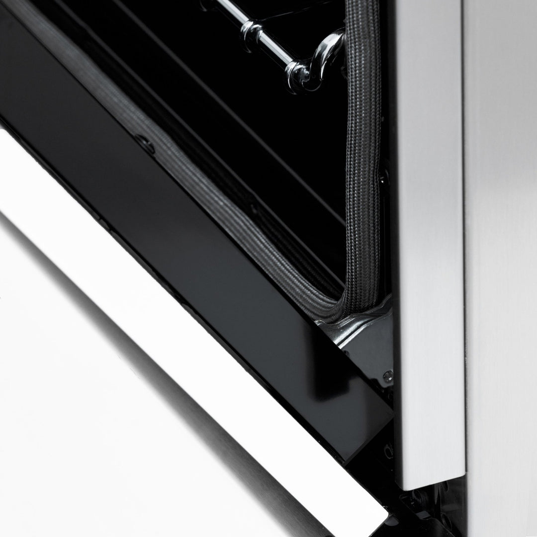 ZLINE 36 in. 4.6 cu. ft. Legacy Dual Fuel Range with 6 Burner Gas Cooktop and Electric Convection Oven in Satin Stainless Steel and White Matte Door (RAS-WM-36)