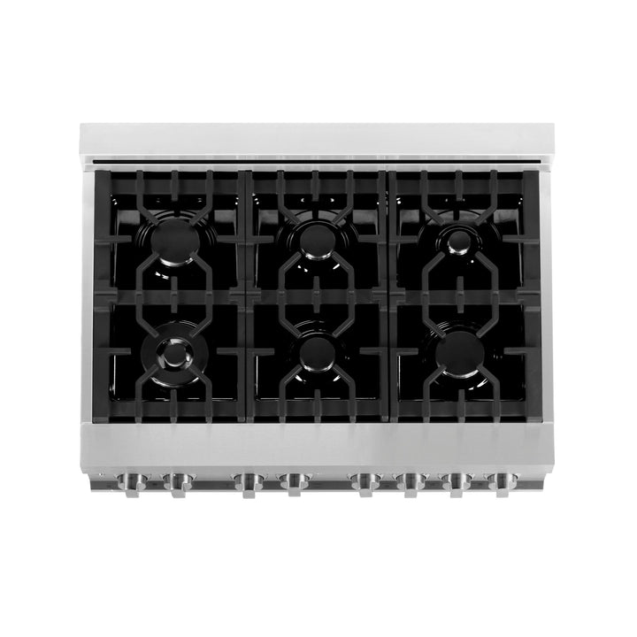 ZLINE 36 in. 4.6 cu. ft. Legacy Dual Fuel Range with 6 Burner Gas Cooktop and Electric Convection Oven in Stainless Steel with Griddle (RA-GR-36)