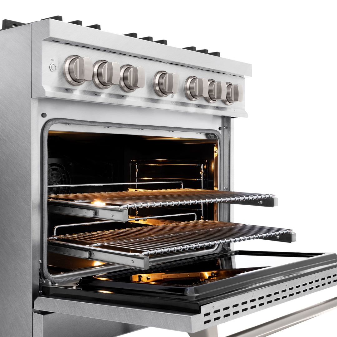 ZLINE 36 in. 5.2 cu. ft. Classic Dual Fuel Range with 6 Burner Gas Cooktop and Electric Convection Oven in Satin Stainless Steel (CDRS-36)