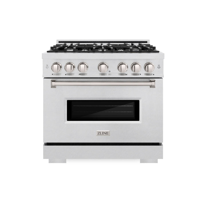 ZLINE 36 in. 5.2 cu. ft. Classic Dual Fuel Range with 6 Burner Gas Cooktop and Electric Convection Oven in Satin Stainless Steel (CDRS-36)