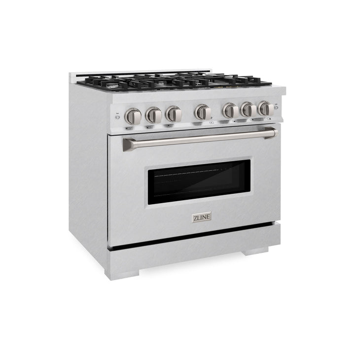 ZLINE 36 in. 5.2 cu. ft. Classic Gas Range with 6 Burner Cooktop and Convection Gas Oven in Satin Stainless Steel (CGRS-36)