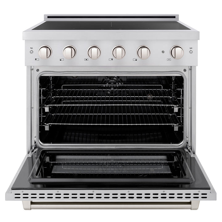 ZLINE 36 in. 5.2 cu. ft. Paramount Induction Range with 5 Element Cooktop and Electric Convection Oven in Stainless Steel (SINR36)