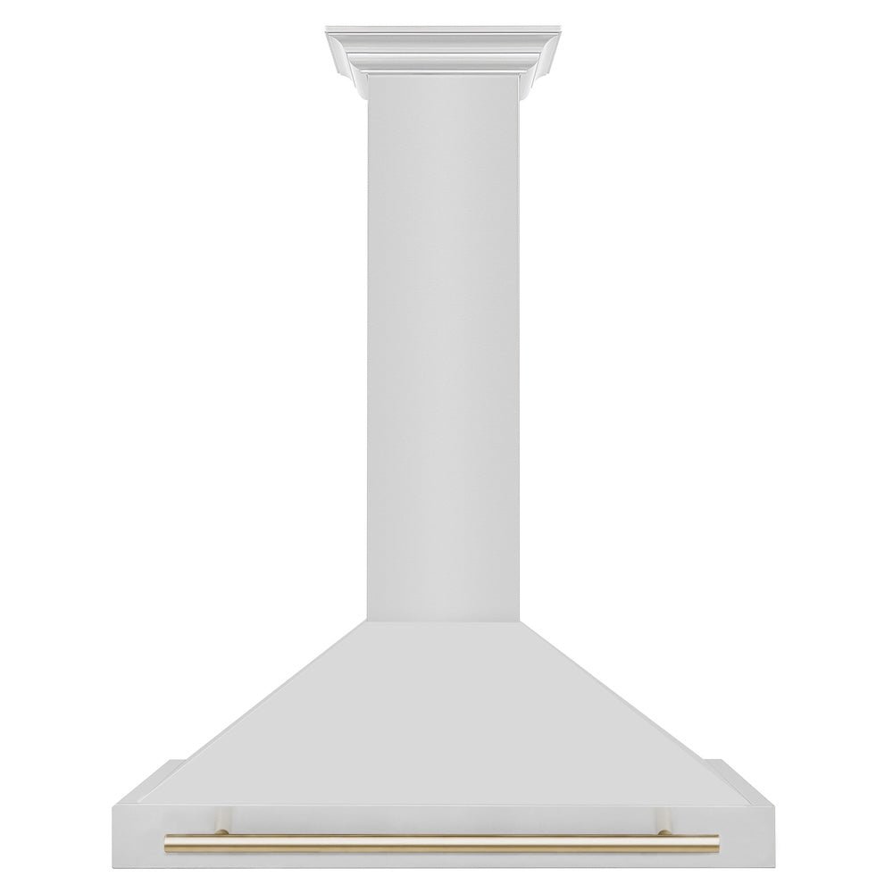 ZLINE 36 in. Autograph Edition Convertible Stainless Steel Range Hood with Stainless Steel Shell and Polished Gold Accents (KB4STZ-36-G)