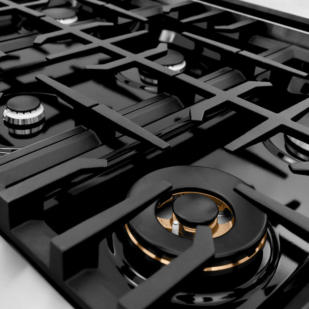 ZLINE 36 in. Classic Gas Rangetop with 6 Burners and Porcelain Cooktop in Stainless Steel with Griddle (RT-GR-36)