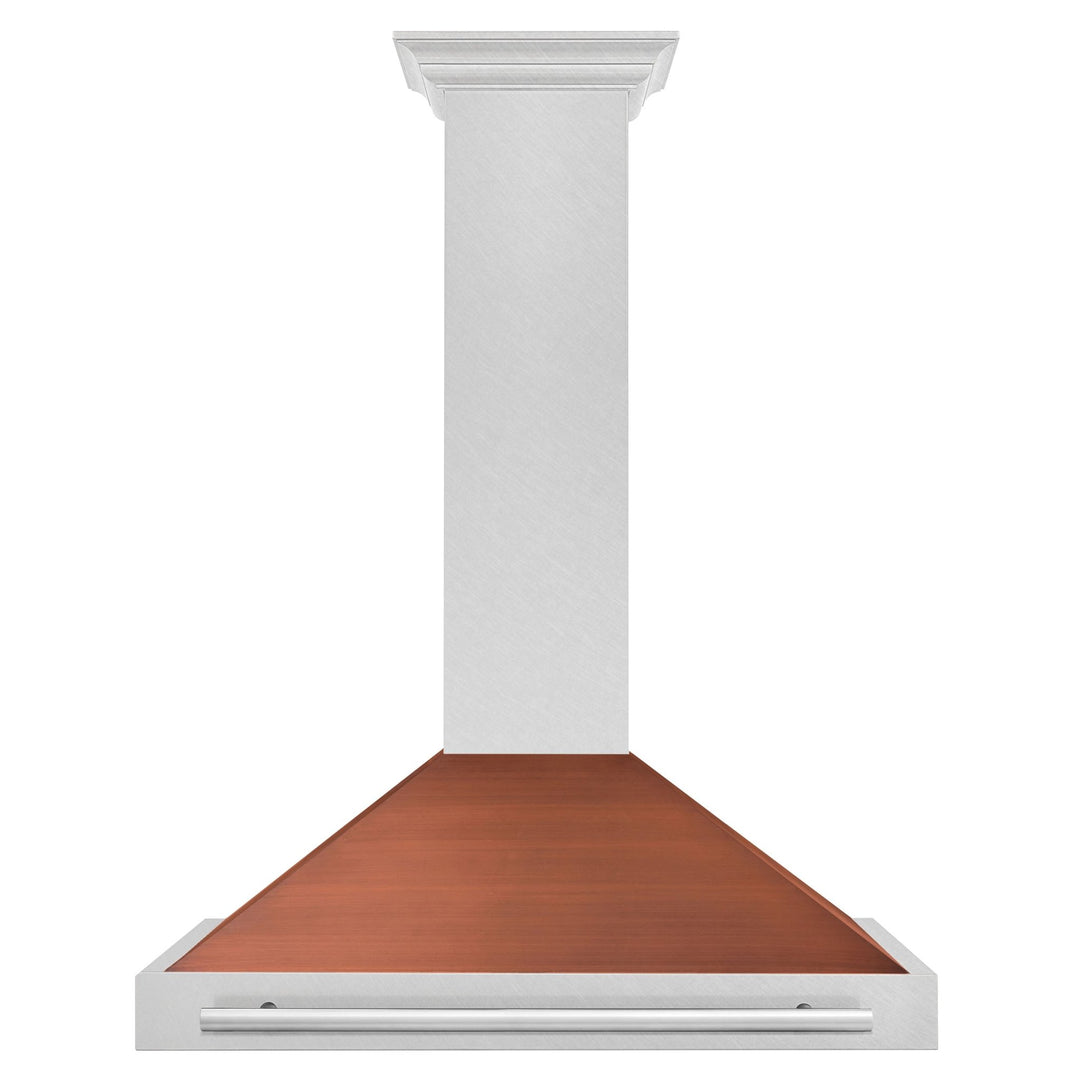 ZLINE 36 in. Convertible Fingerprint Resistant Satin Stainless Steel Range Hood with Copper Shell and Stainless Steel Handle (KB4SNX-C-36)