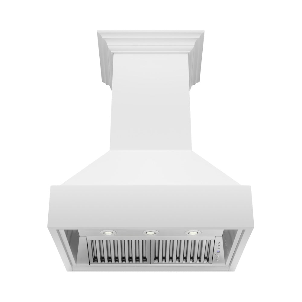 ZLINE 36 in. Wooden Wall Mount Range Hood in Rustic Bright White Finish (355WW-36)