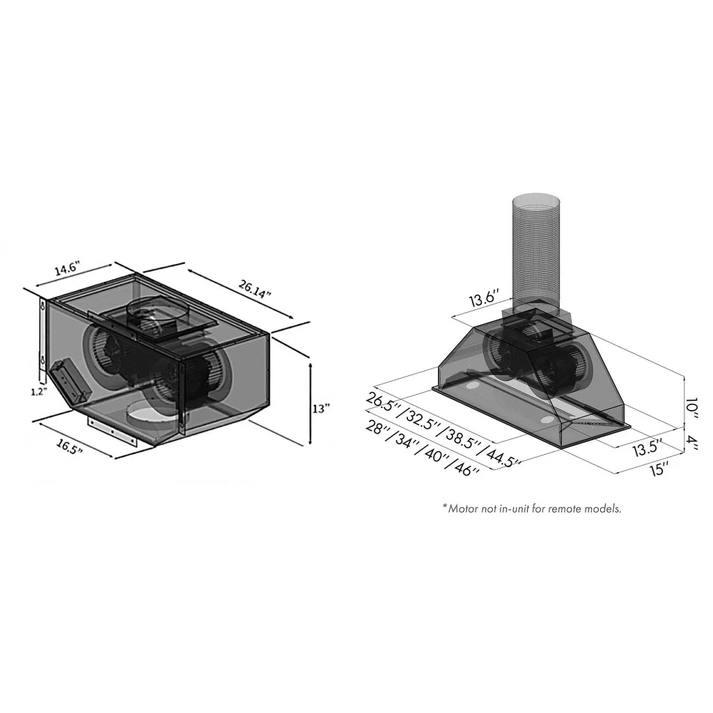 ZLINE 40" Ducted Wall Mount Range Hood Insert in Stainless Steel (695-40)
