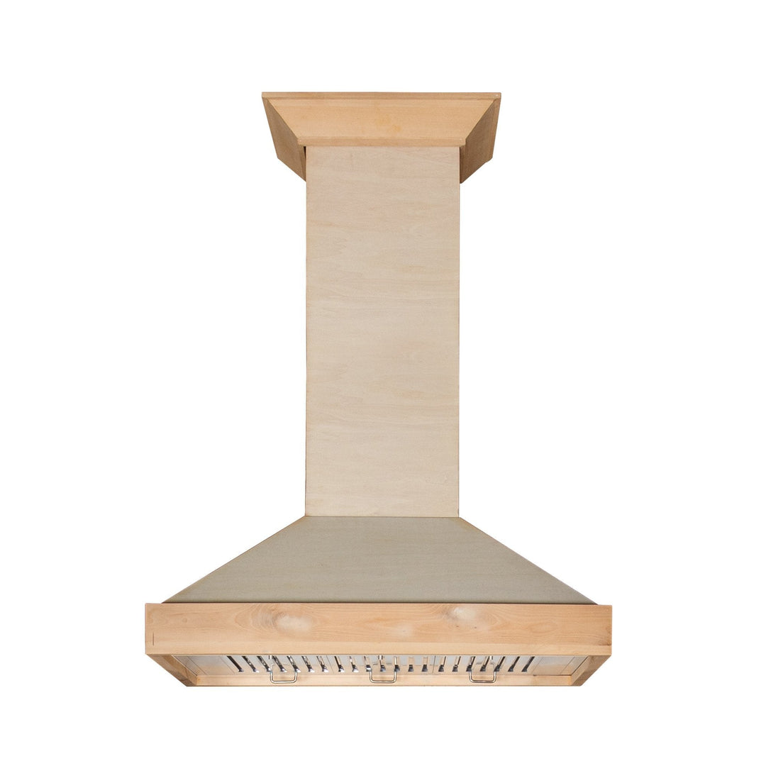 ZLINE 42" Ducted Unfinished Wooden Wall Mount Range Hood (KBUF-42)