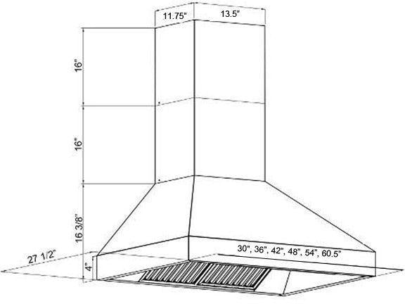 ZLINE 42 in. Remote Dual Blower Stainless Wall Range Hood, 697-RD-42
