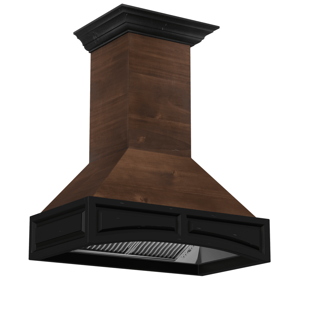 ZLINE 42 in. Wooden Wall Mount Range Hood in Antigua and Walnut - Includes Remote Motor (321AR-RD-42)