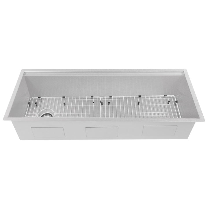 ZLINE 43 in. Garmisch Undermount Single Bowl Satin Stainless Steel Kitchen Sink with Bottom Grid and Accessories (SLS-43S)