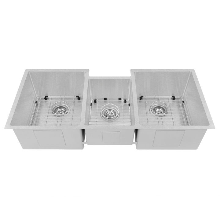 ZLINE 45 in. Breckenridge Undermount Triple Bowl Satin Stainless Steel Kitchen Sink with Bottom Grid (SLT-45S)